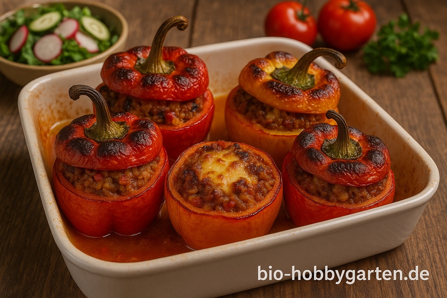 Gefüllte Paprika – ein Klassiker aus dem Garten
