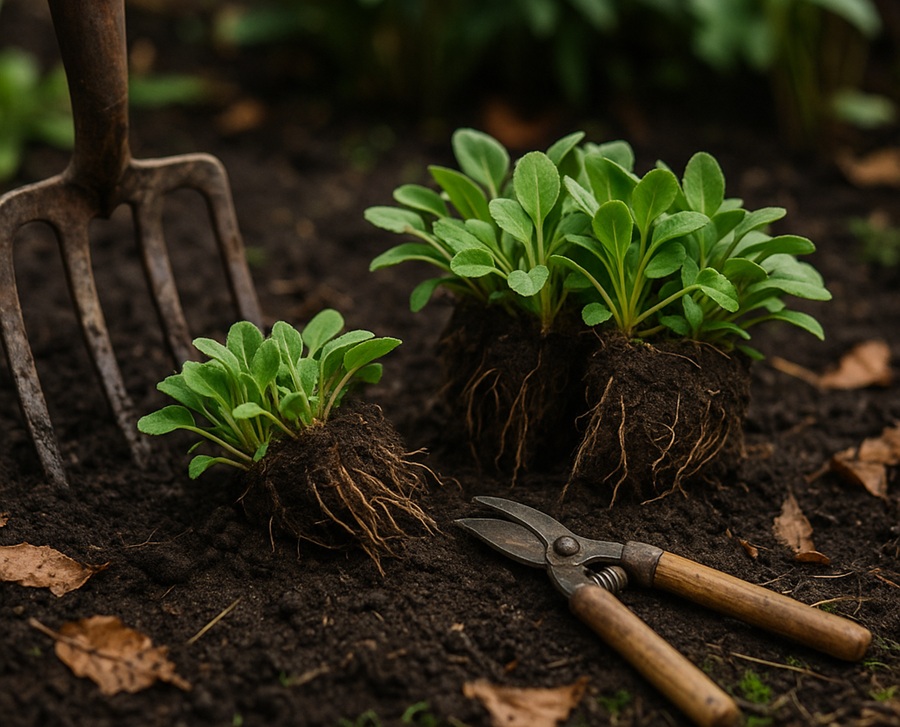 Stauden teilen und verpflanzen
